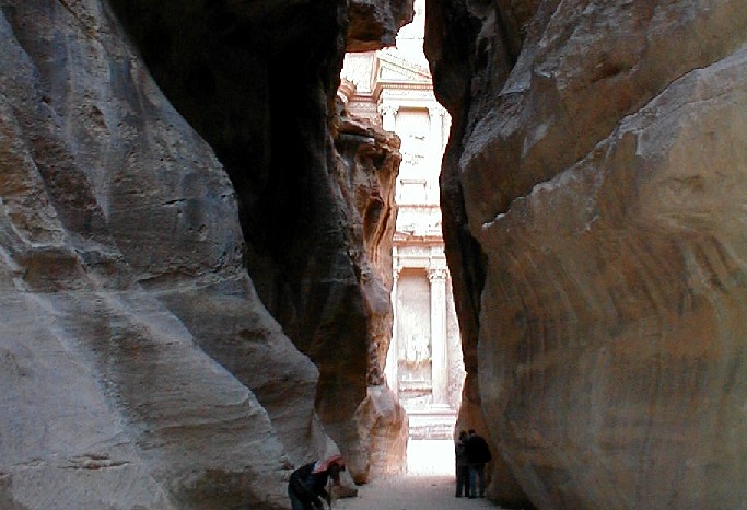 Petra approached through the Siq