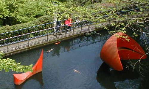 Art and Koi at the Hakone Open Aire Museum.