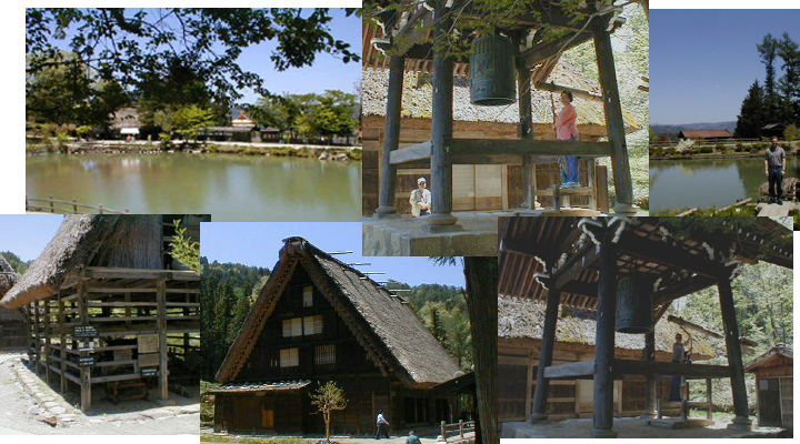 collage of Hida No Sato folk village.